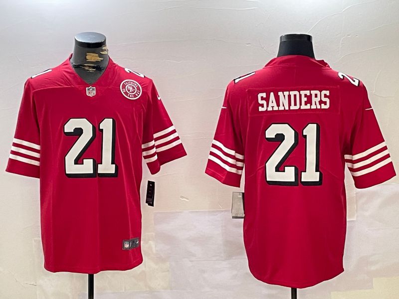 Men San Francisco 49ers #21 Sanders Red 2024 Nike Vapor Limited NFL Jersey style 3->oakland raiders->NFL Jersey